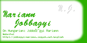 mariann jobbagyi business card